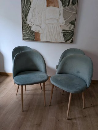 4 Sillas Comedor Kana Tela y Madera