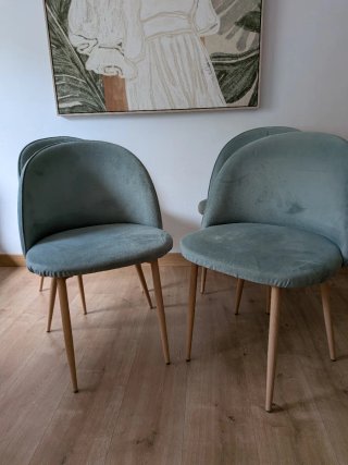 4 Sillas Comedor Kana Tela y Madera