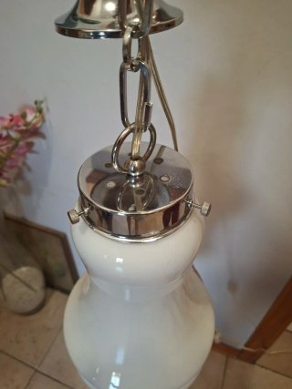 Lampadario vintage vetro e metallo