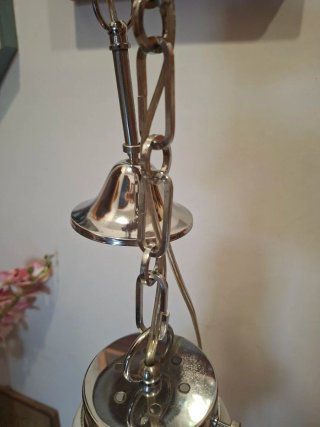Lampadario vintage vetro e metallo
