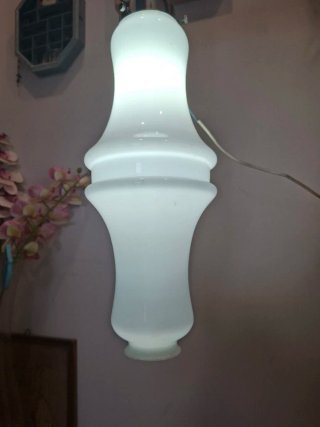 Lampadario vintage vetro e metallo