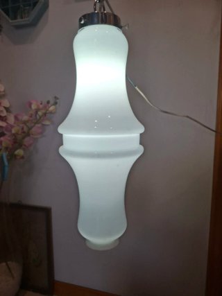 Lampadario vintage vetro e metallo
