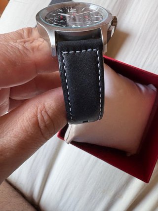 Reloj Kronos Cronógrafo Negro y Plateado
