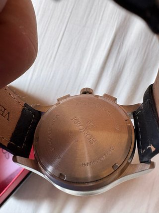 Reloj Kronos Cronógrafo Negro y Plateado