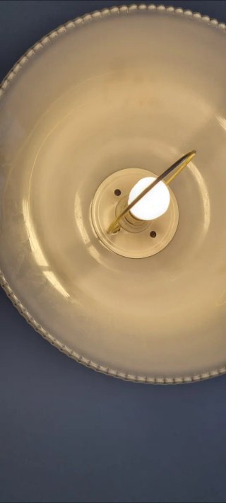 Lampadario vintage vetro, metallo, legno