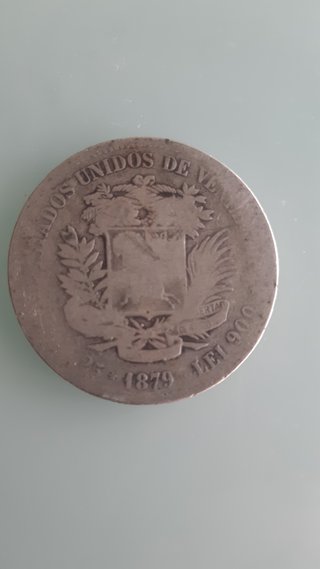5 Bolívares Venezuela 1879