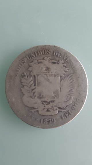5 Bolívares Venezuela 1879