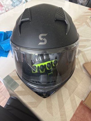 Casco de moto negro talla s