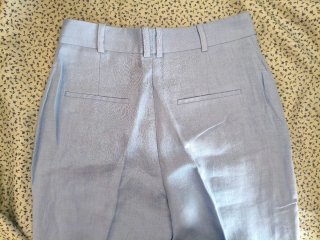 Pantalón Mango Lino Azul Talla 36