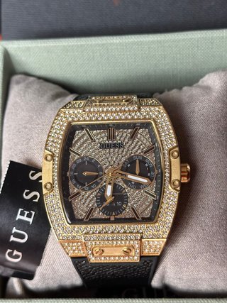 Reloj Guess Dorado y Negro con Cristales