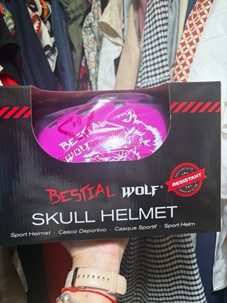 Casco Bestial Wolf Skull Rosa
