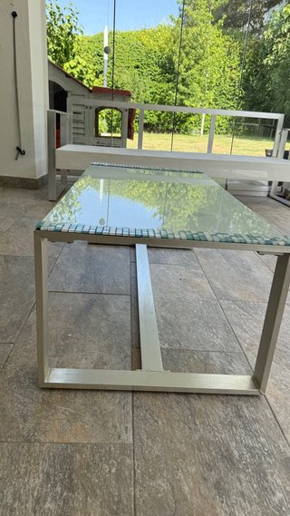 Juego de sillones de jardín aluminio y cristal