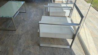 Juego de sillones de jardín aluminio y cristal