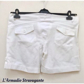 Shorts bianchi in cotone con tasche tg 46 ita
