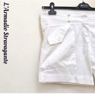 Shorts bianchi in cotone con tasche tg 46 ita