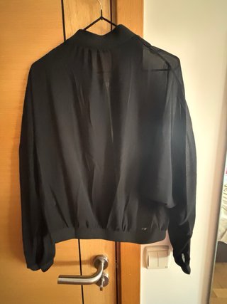 Chaqueta bomber transparente negra