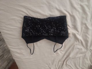 Top lentejuelas negro tirantes finos