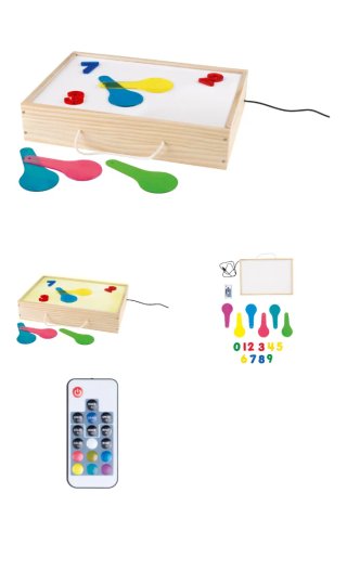Mesa de luz infantil con números y formas