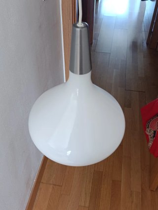 Lámpara Techo Vintage IKEA Sodak Cristal Blanco