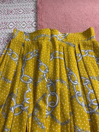Falda Mango Estampado Cadenas y Lunares