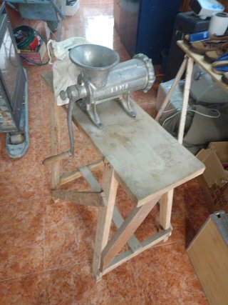 Máquina picar carne manual antigua