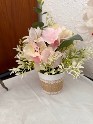 Jarrón decorativo flores artificiales