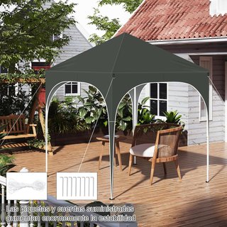 Tende pieghevoli grigie 2x2 con pareti - nuove