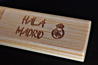 Pendrive Real Madrid Bambú - Grabado Láser