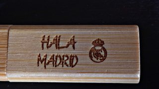 Pendrive Real Madrid Bambú - Grabado Láser