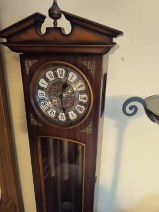 Reloj de pie madera péndulo y pesas