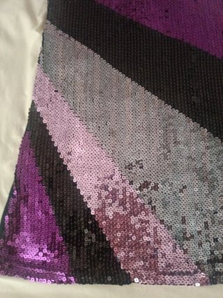 Vestido corto lentejuelas morado y plateado