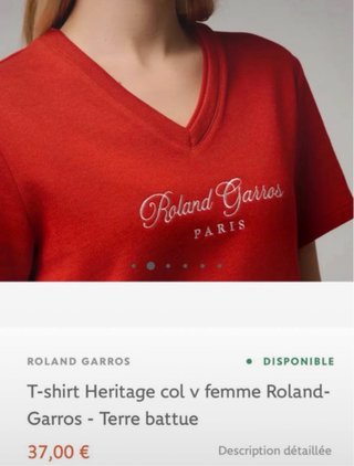 Camiseta Roland Garros Paris Mujer Talla S