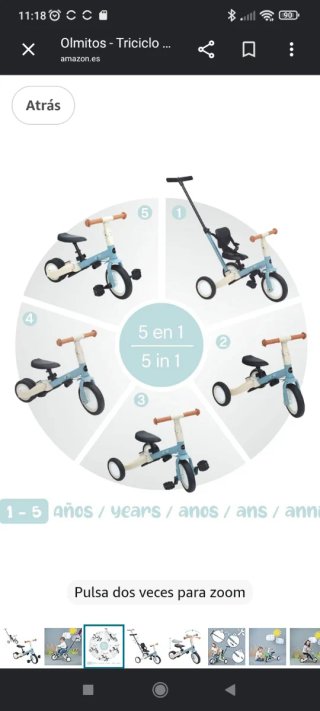 Triciclo infantil multifuncional