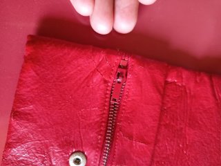 Portafoglio finta pelle anni '60 rosso