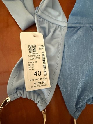Bikini Etam azul con aros dorados