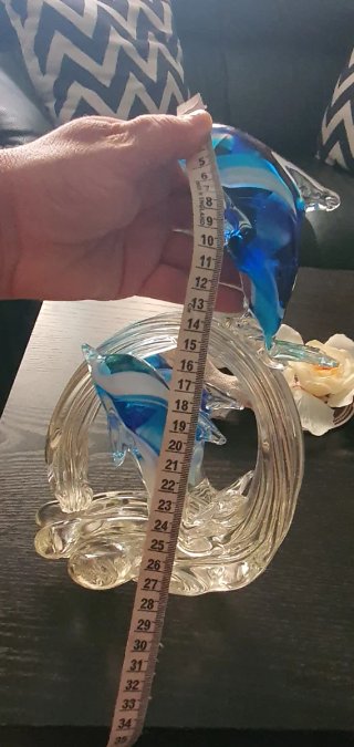 Figura Delfines Cristal Azul