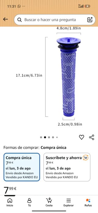 Batería Aspiradora Luocute 6000 mAh 21,6V