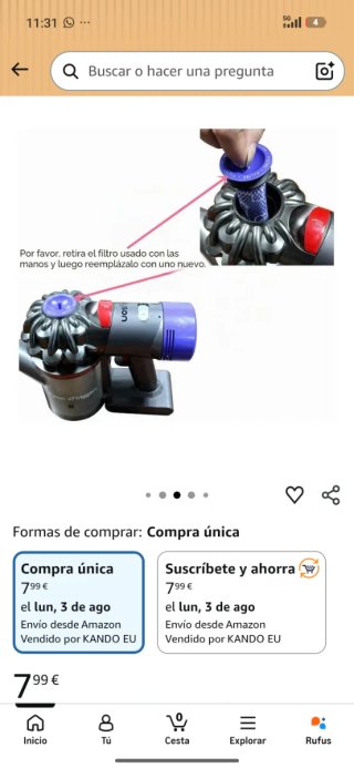 Batería Aspiradora Luocute 6000 mAh 21,6V