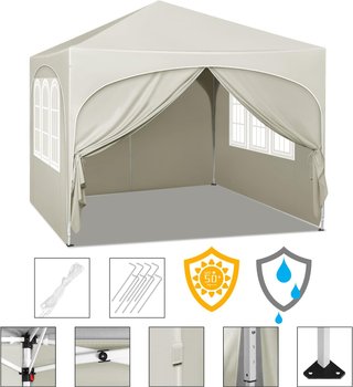 Tende pieghevoli 3x3 beige con lati nuovi