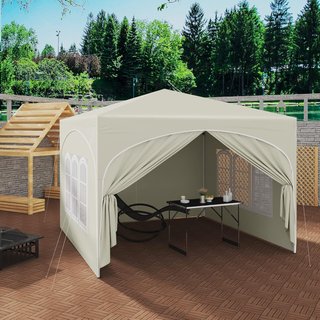 Tende pieghevoli 3x3 beige con lati nuovi