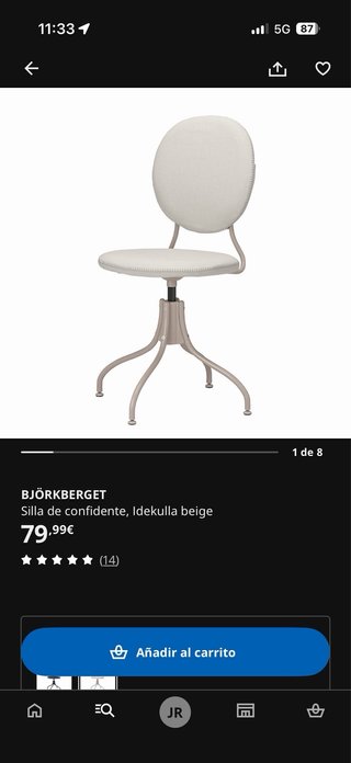 Silla Ikea Björkberget Beige