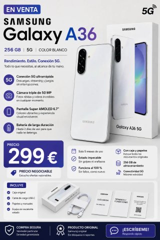 Samsung Galaxy A36 256GB Blanco 5G