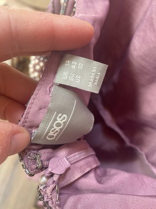 Vestido Morado Pedrería Talla S