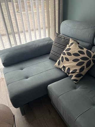 Sofá modular tela gris azulado