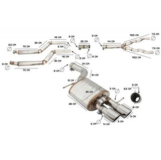 Sistema de escape deportivo completo para BMW Seri
