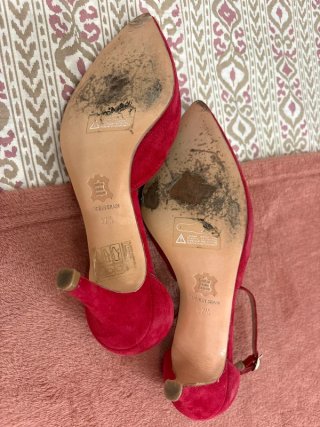 Zapatos Sanse rojos con tira al tobillo