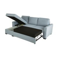 Sofá cheslong 3/4 plazas azul grisáceo
