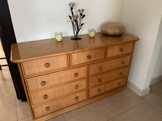 Mueble Ratan Cajones Madera
