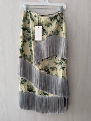 Falda Zara flores y flecos limited edition