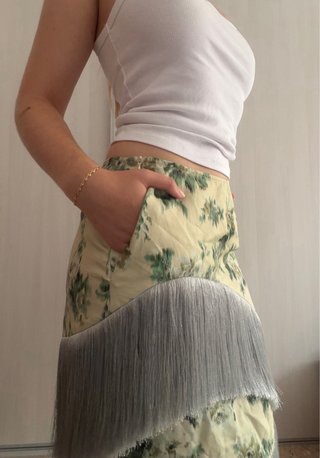 Falda Zara flores y flecos limited edition